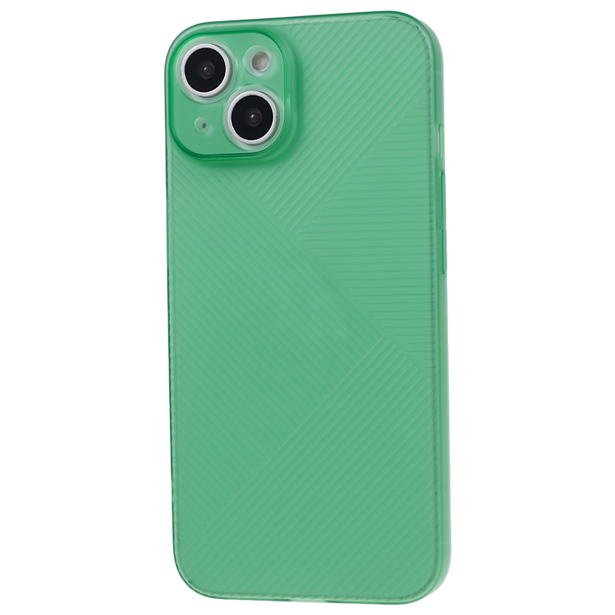 

Für Iphone 15 Plus Anti-rutsch-streifen Textur Transucent Hard PC Phone Hülle Zurück-deckung - Grün, iPhone 15 Plus