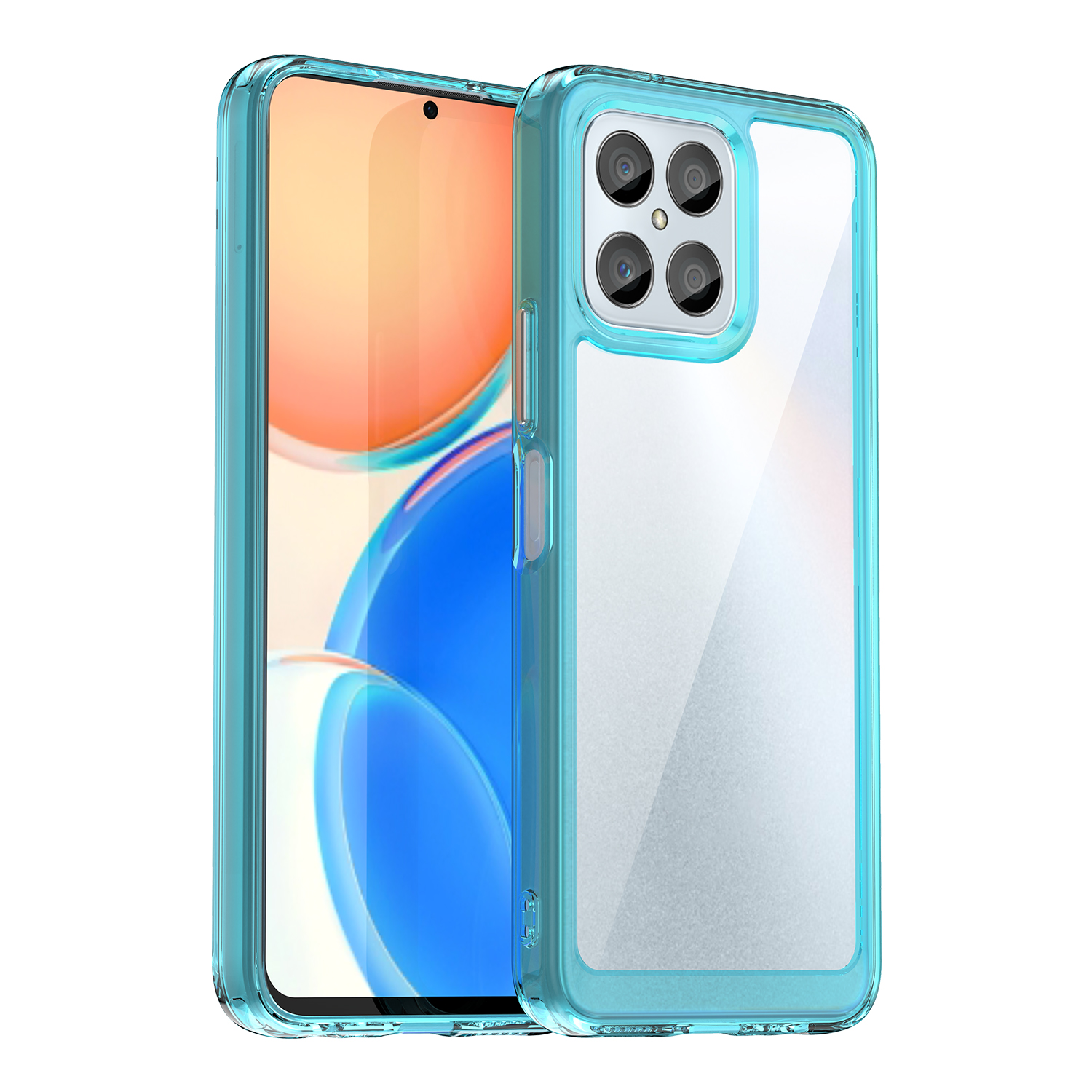 

Telefonkoffer Für Ehren 70 Lite 5G / Spielen Sie 30 5g / X8 5g / X6 4g / Play6c 4g / X6s 4g, Tpu+acryl -clear Rückenabdeckung - Transparent Blau, Honor 70 Lite 5G