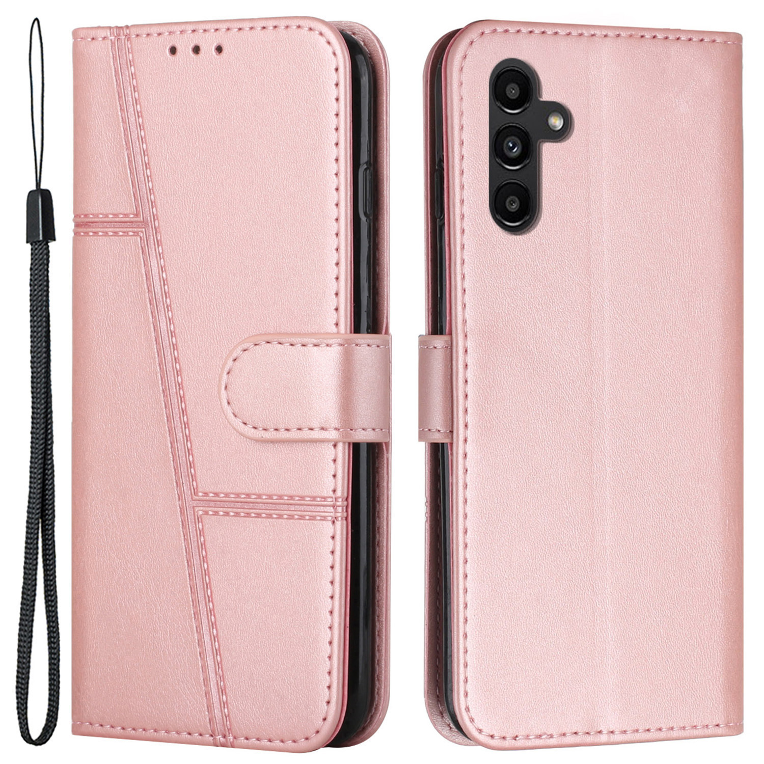 

Brieftasche Telefonkoffer Für Samsung Galaxy A24 4G / A25 5g, PU Leder -kalb -texturständer Cover - Roségold, Galaxy A24 4G