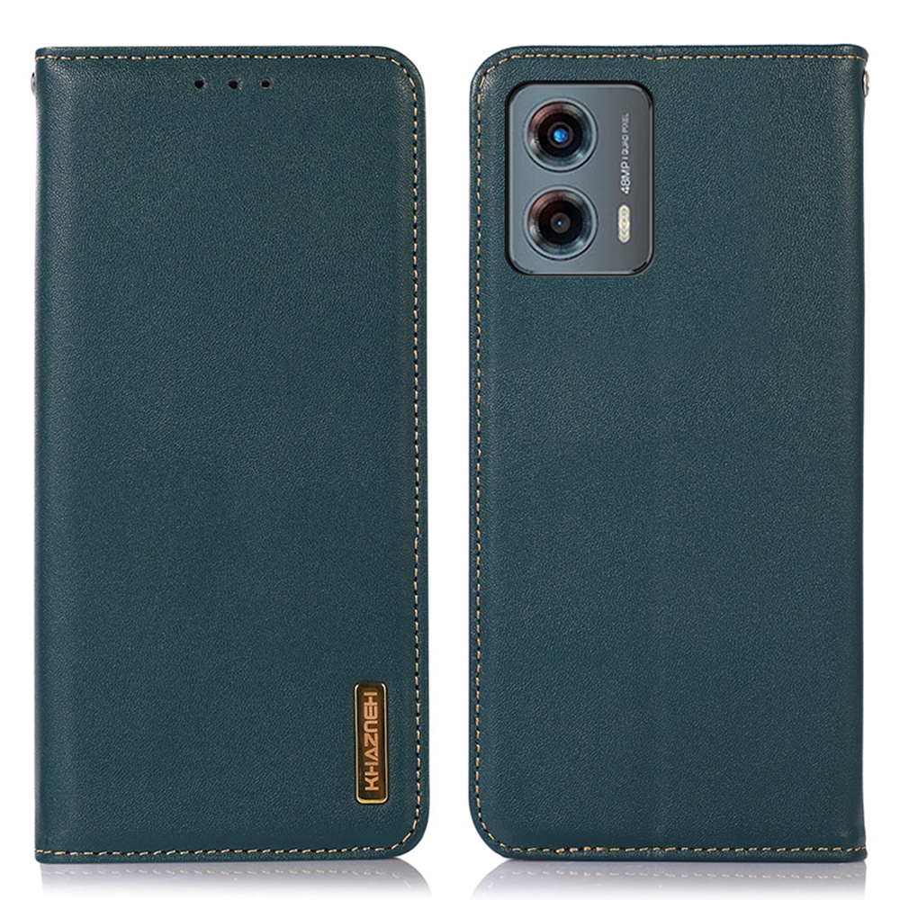 

Khazneh Für Motorola Moto G 5G (2023) Rfid-blockierungsbrieftasche Telefonhülle Echte Kuhleder Anti-drop-abdeckung - Grün, Motorola Moto G 5G (2023)
