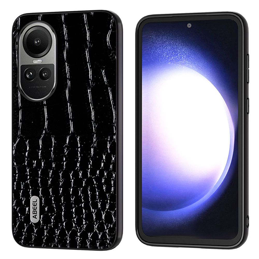 

Abeel Für Oppo Reno10 Pro 5g / Reno10 5G Krokodil Texturhülle Echtes Kuhleder+pc+tpu -rückzugabdeckung - Schwarz, Oppo Reno10 Pro 5G (Global)