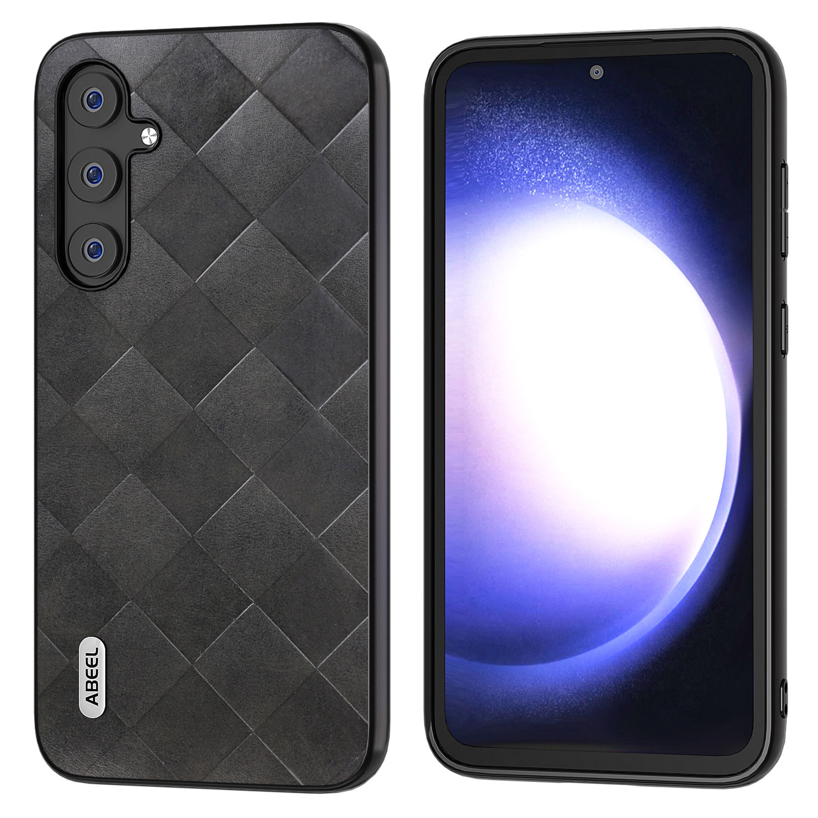 

Abeel Für Samsung Galaxy S23 fe Grid Textur Anti-drop-hülle Pu-leder-pc+tpu-telefonabdeckung - Schwarz, Galaxy S23 FE