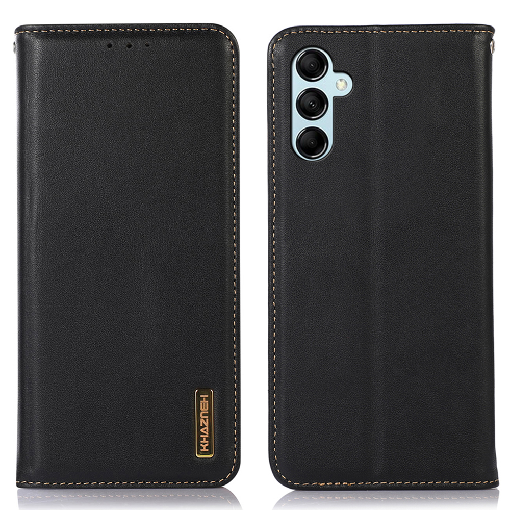 

Khazneh Für Samsung Galaxy M34 5G Echte Kuhleder -ständer Cover RFID Blocking Wallet Telefonhülle - Schwarz, Samsung Galaxy F34 5G