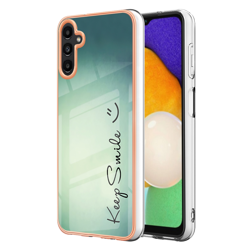 

YB IMD Series-19-stil D Für Samsung Galaxy A14 5G Muster Gedruckt 2,0 mm TPU Rückabdeckung Elektropliertes Imd-telefonfall Gedruckt - Lächle, Galaxy A14 5G
