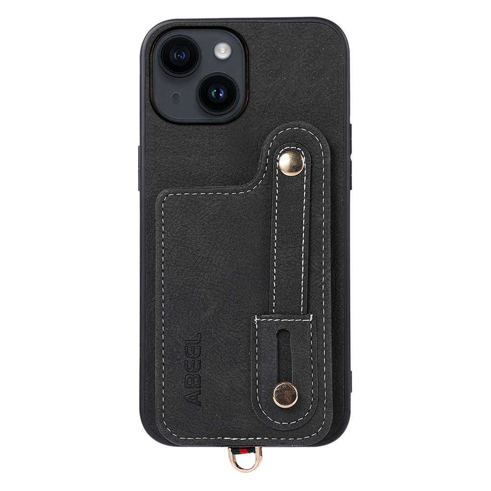 

ABEEL Style 03 Für Iphone 14 PU Leder+tpu+pc Protective Cover Card Halter Kickstand Telefonhülle - Schwarz, iPhone 14