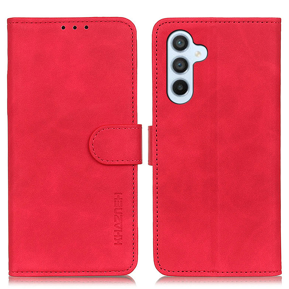 

Khazneh Für Samsung Galaxy M34 5G Wallet Phone Cover Retro Textur PU Lederstand Hülle - Rot, Samsung Galaxy F34 5G