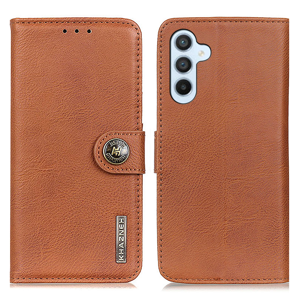 

Khazneh Telefonledertasche Für Samsung Galaxy M34 5g, Brieftasche Ständer Cowhide Textur Telefonabdeckung - Braun, Samsung Galaxy F34 5G