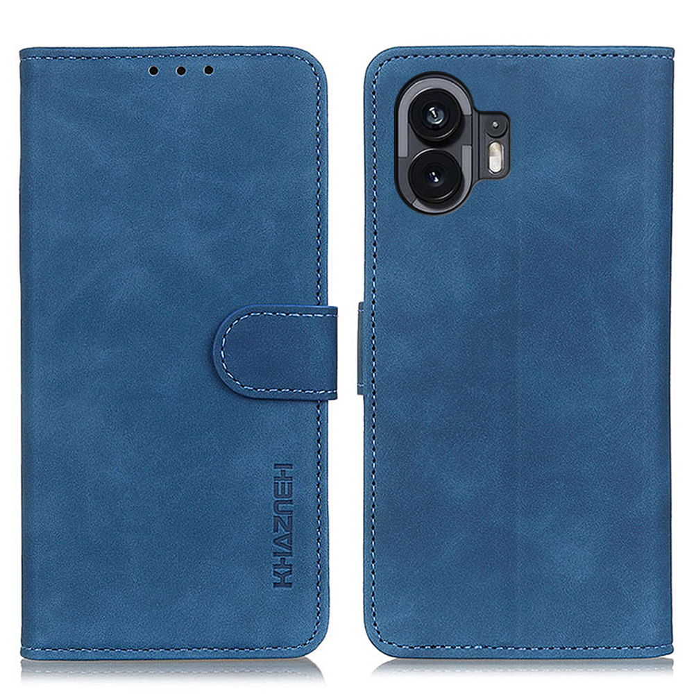 

Khazneh Für Nichts Telefon (2) Brieftaschenstand Telefonhülle Retro Textur Leder Telefonabdeckung - Blau, Nothing Phone (2)