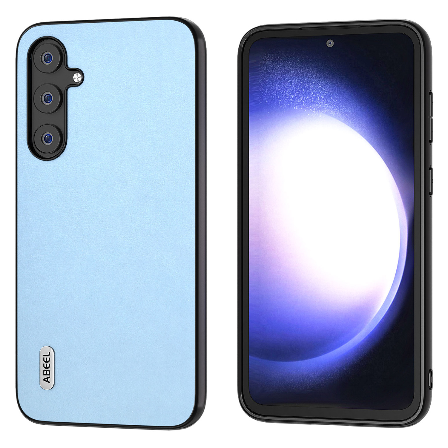 

Abeel Anti-scratch-telefonhülle Für Samsung Galaxy S23 Fe, Strukturiertes Pu-leder+tpu+pc-abdeckung - Blau, Galaxy S23 FE