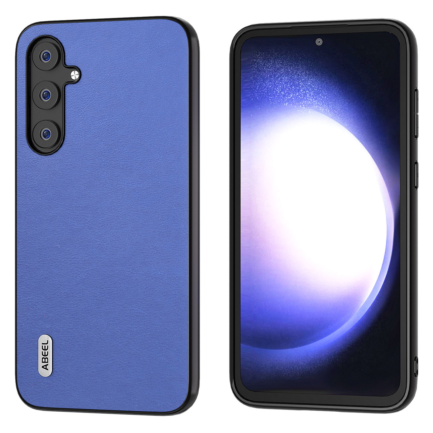 

Abeel Anti-scratch-telefonhülle Für Samsung Galaxy S23 Fe, Strukturiertes Pu-leder+tpu+pc-abdeckung - Dunkelblau, Galaxy S23 FE