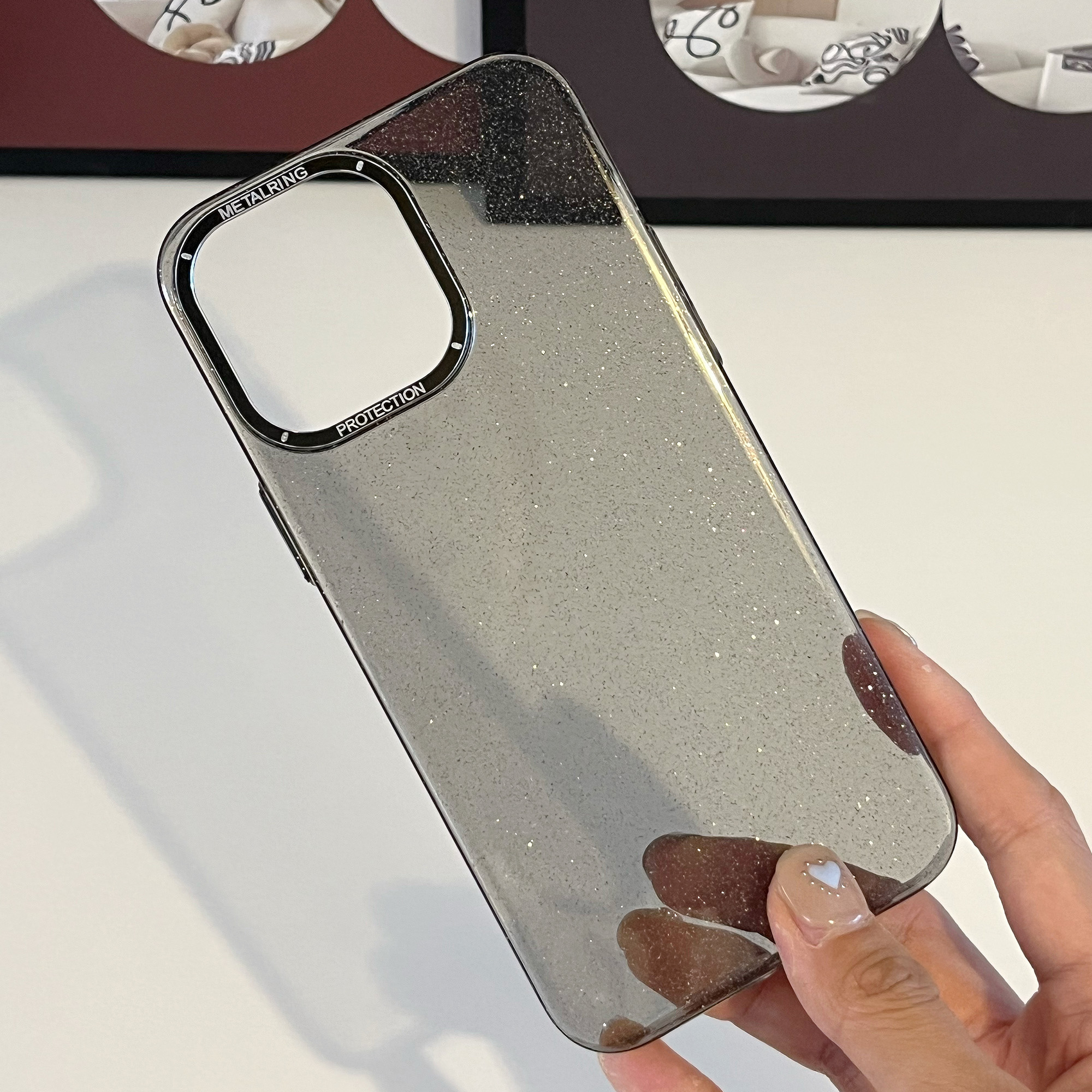 

Für Iphone 14 Pro Anti-drop Back Case Glitter Farkle Transparent Tpu+pc-telefonabdeckung - Schwarz, iPhone 14 Pro