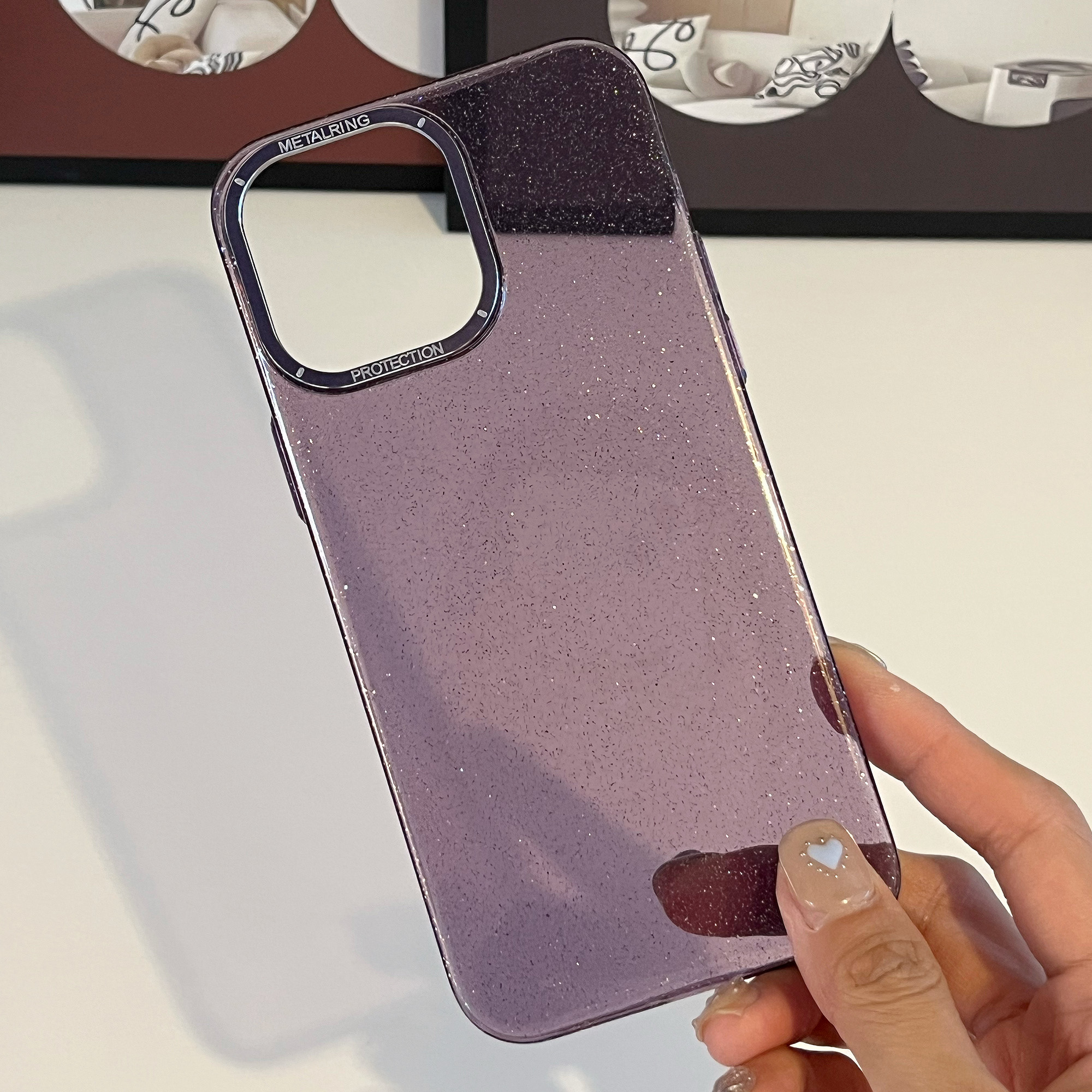 

Für Iphone 14 Pro Anti-drop Back Case Glitter Farkle Transparent Tpu+pc-telefonabdeckung - Lila, iPhone 14 Pro