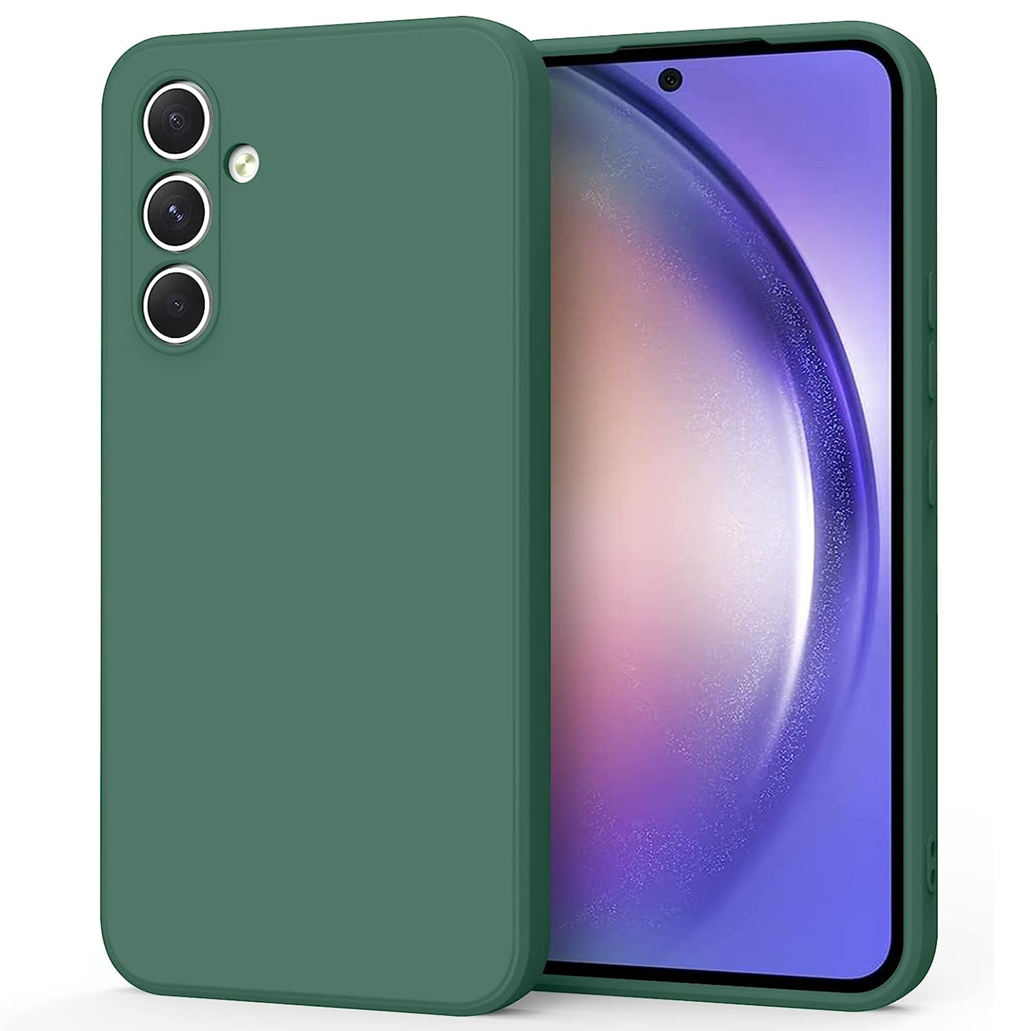 

Für Samsung Galaxy A54 5G Gummizierte TPU -telefonhülle Mobiltelefonschutzabdeckung - Dunkelgrün, Galaxy A54 5G