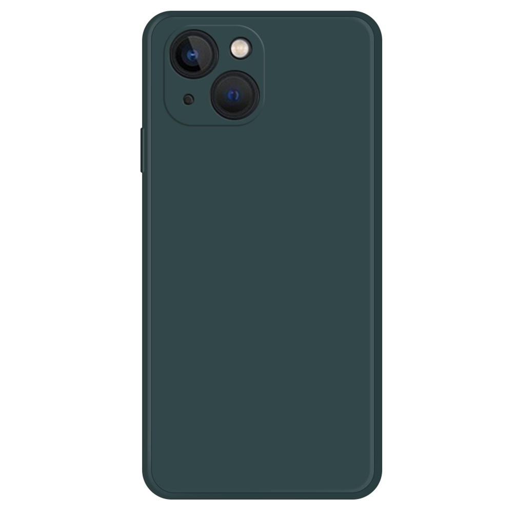 

Für Das Iphone 15 Plus Gummiertes TPU -telefonabdeckungsfaserfaserfaserauskürzung Telefon. - Schwarzgrün, iPhone 15 Plus