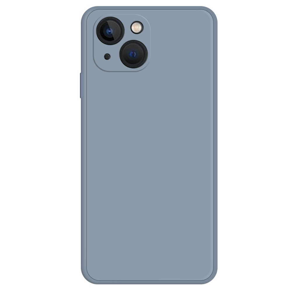

Für Das Iphone 15 Plus Gummiertes TPU -telefonabdeckungsfaserfaserfaserauskürzung Telefon. - Grau Blau, iPhone 15 Plus