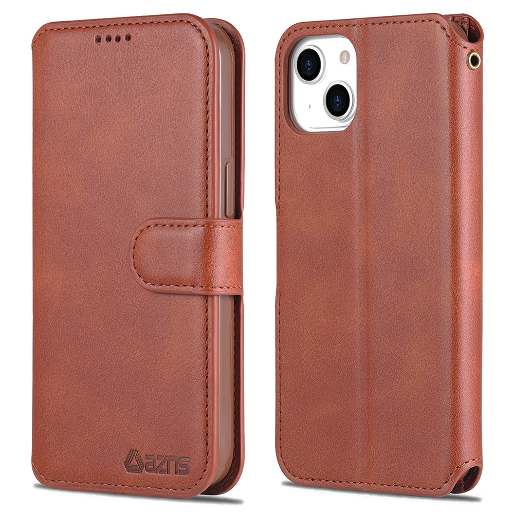 

Azns Für Iphone 15 Plus Ständer PU Leder Telefon Hülle Wallet Calf Texture Telefonabdeckung - Braun, iPhone 15 Plus