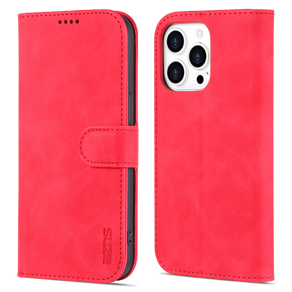 

Azns Für Iphone 15 Pro Staubdes Telefonabdeckungsstandard Brieftasche PU Leder Staubdes Handyfall - Rot, iPhone 15 Pro