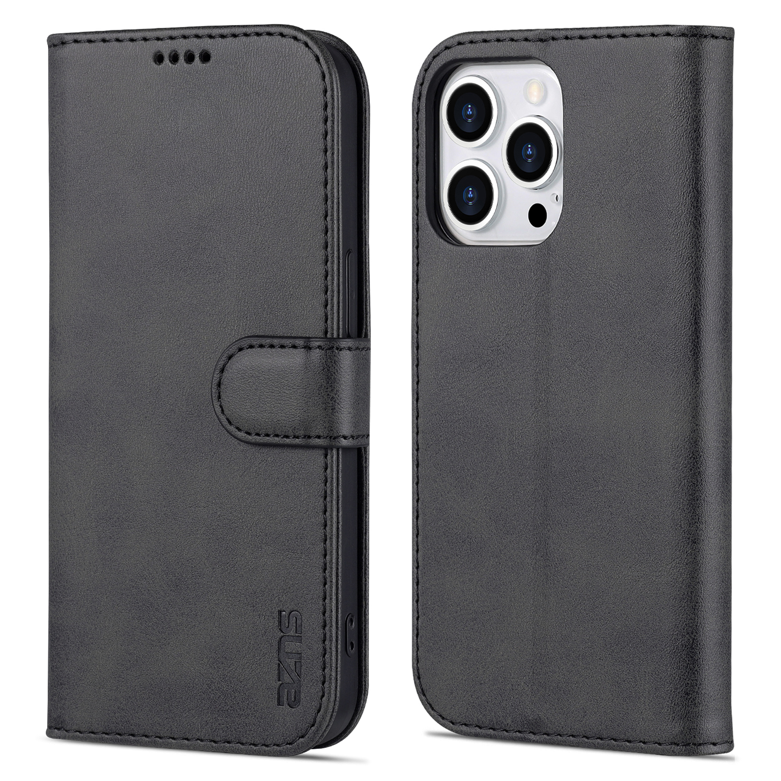 

Azns Für Iphone 15 Pro Staubdes Telefonabdeckungsstandard Brieftasche PU Leder Staubdes Handyfall - Schwarz, iPhone 15 Pro