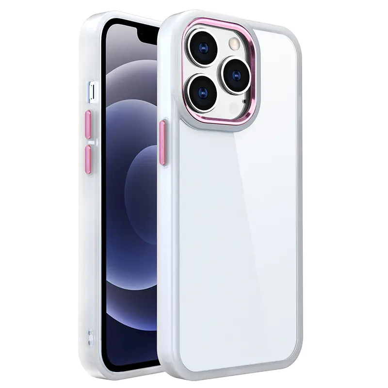 

BulkSourcing Clear Case Für Iphone 15 Pro, Matte White Edge TPU+PC Stoßdämpfung Telefonabdeckung - Rosa, iPhone 15 Pro