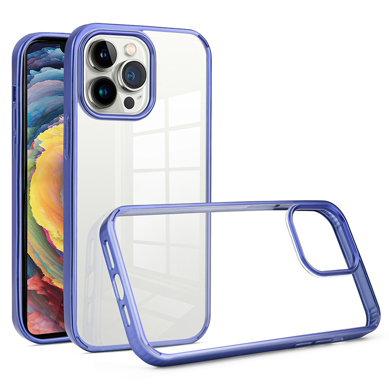 

BulkSourcing Für Iphone 15 Pro Max Drop Proof PC + TPU Clear Case 2,0 mm Elektroplierende Telefonabdeckung - Dunkelviolett, iPhone 15 Pro Max