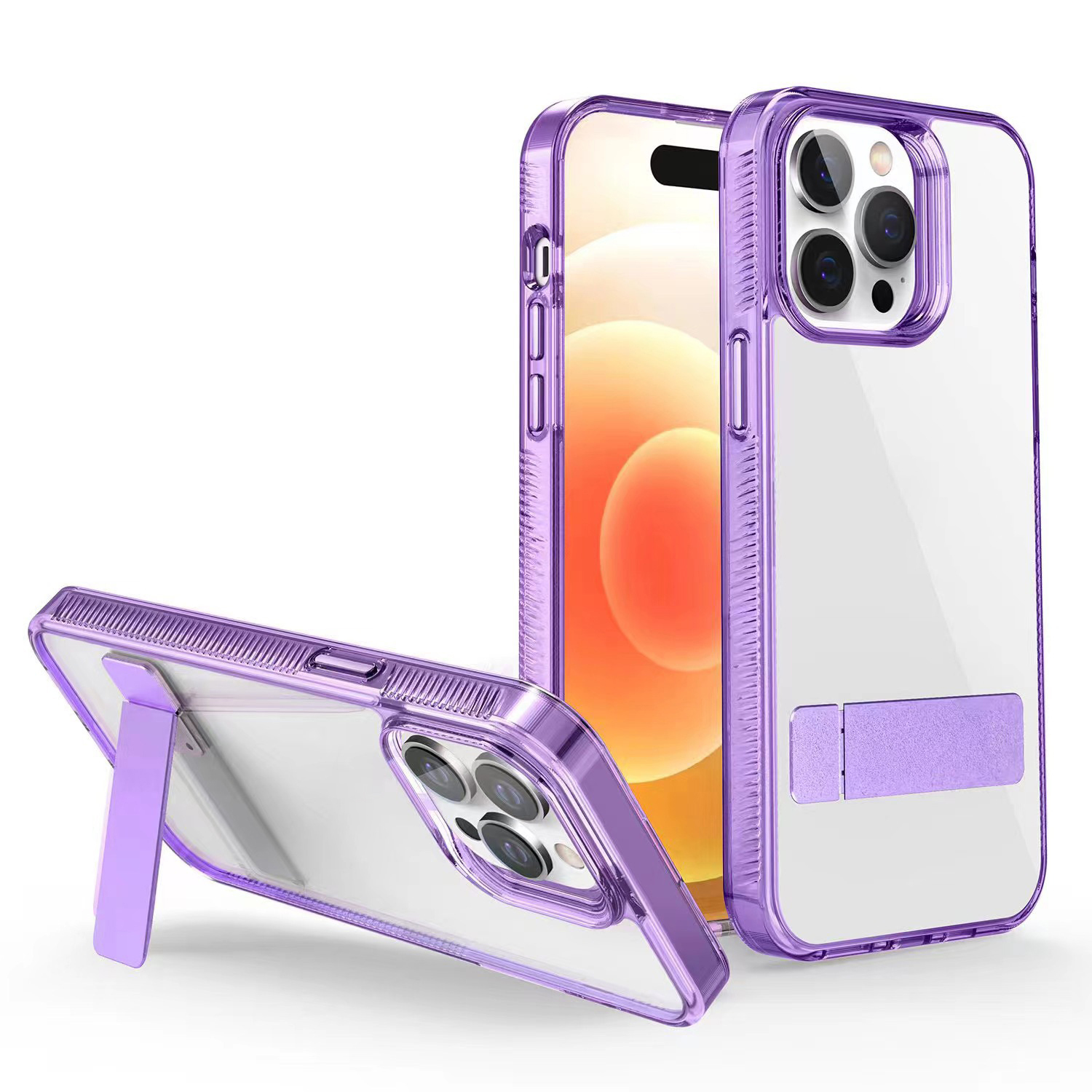 

G -stil Für Iphone 15 Pro Ständer TPU + Acryl Clear Case Drop Proof Protective Telefonabdeckung - Lila, iPhone 15 Pro
