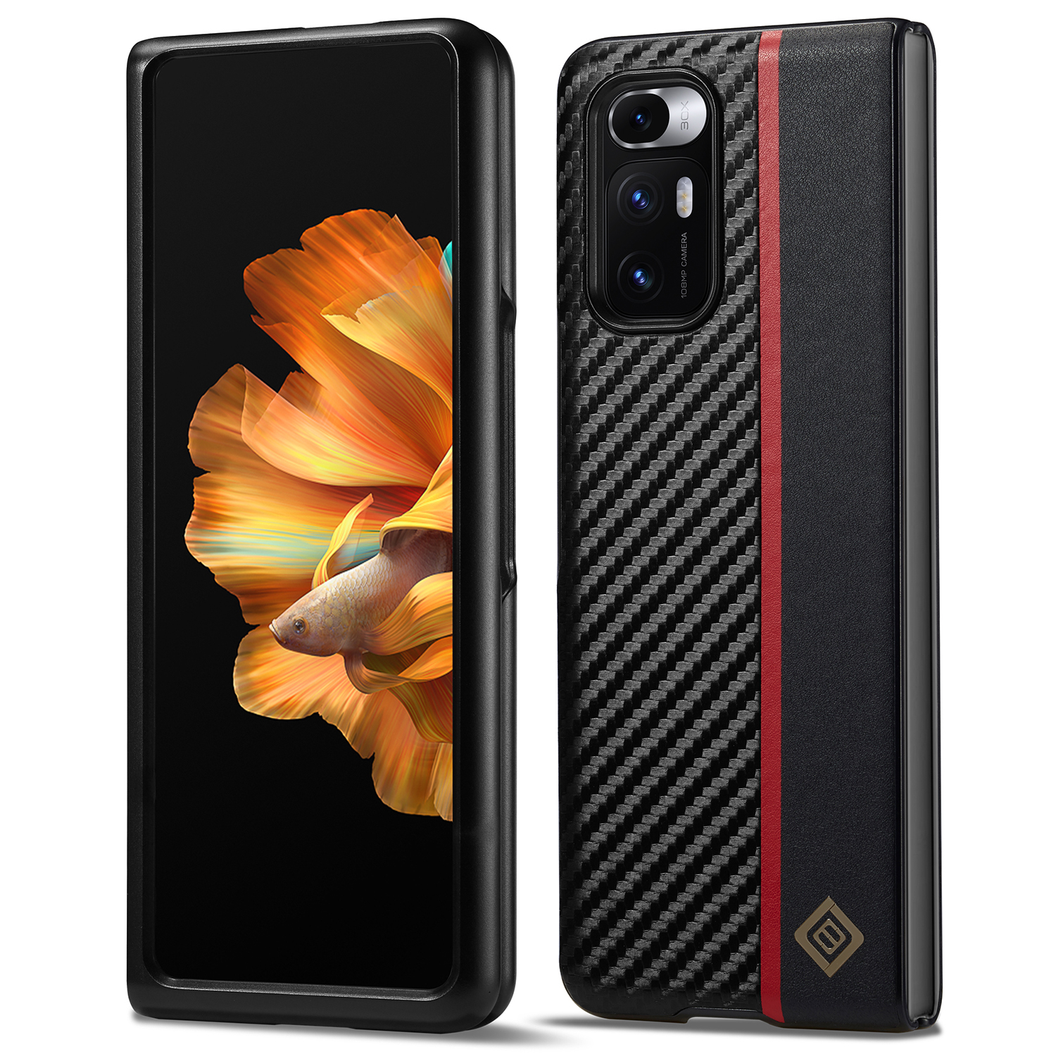 

Lc. Imeeke Carbonfaser -texturabdeckung Für Xiaomi Mi Mix Fold, PU Leder+tpu+eva -telefon Back Protector Hülle, Xiaomi Mi Mix Fold