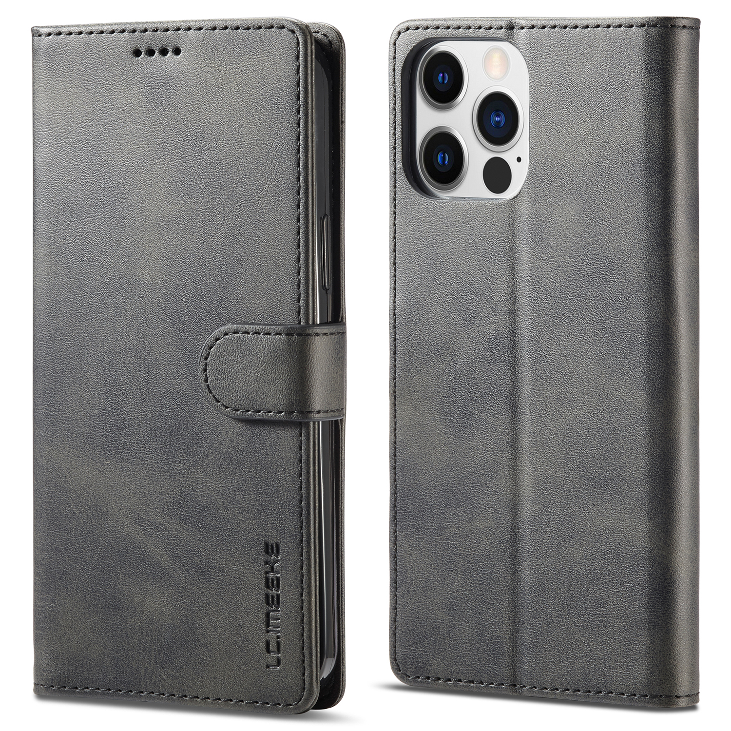 

Lc. Imeeke Wallet Hülle Für Iphone 15 Pro, Vollschutz PU Leder -kalb Texturstand Flip Cover - Schwarz, iPhone 15 Pro
