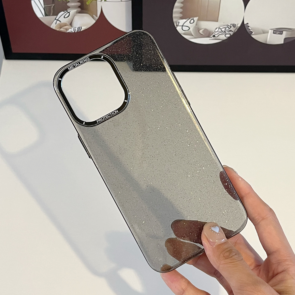 

Für Iphone 13 Pro Max. 6,7 Zoll TPU+PC Back Case Glitter Sparkle Transparent Telefonabdeckung - Schwarz, iPhone 13 Pro Max