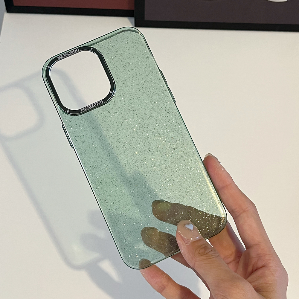 

Für Das Iphone 13 Pro 6,1 Zoll Back Case Glitter Sparkle Anti-scratch Transparent Tpu+pc-telefonabdeckung - Grün, iPhone 13 Pro