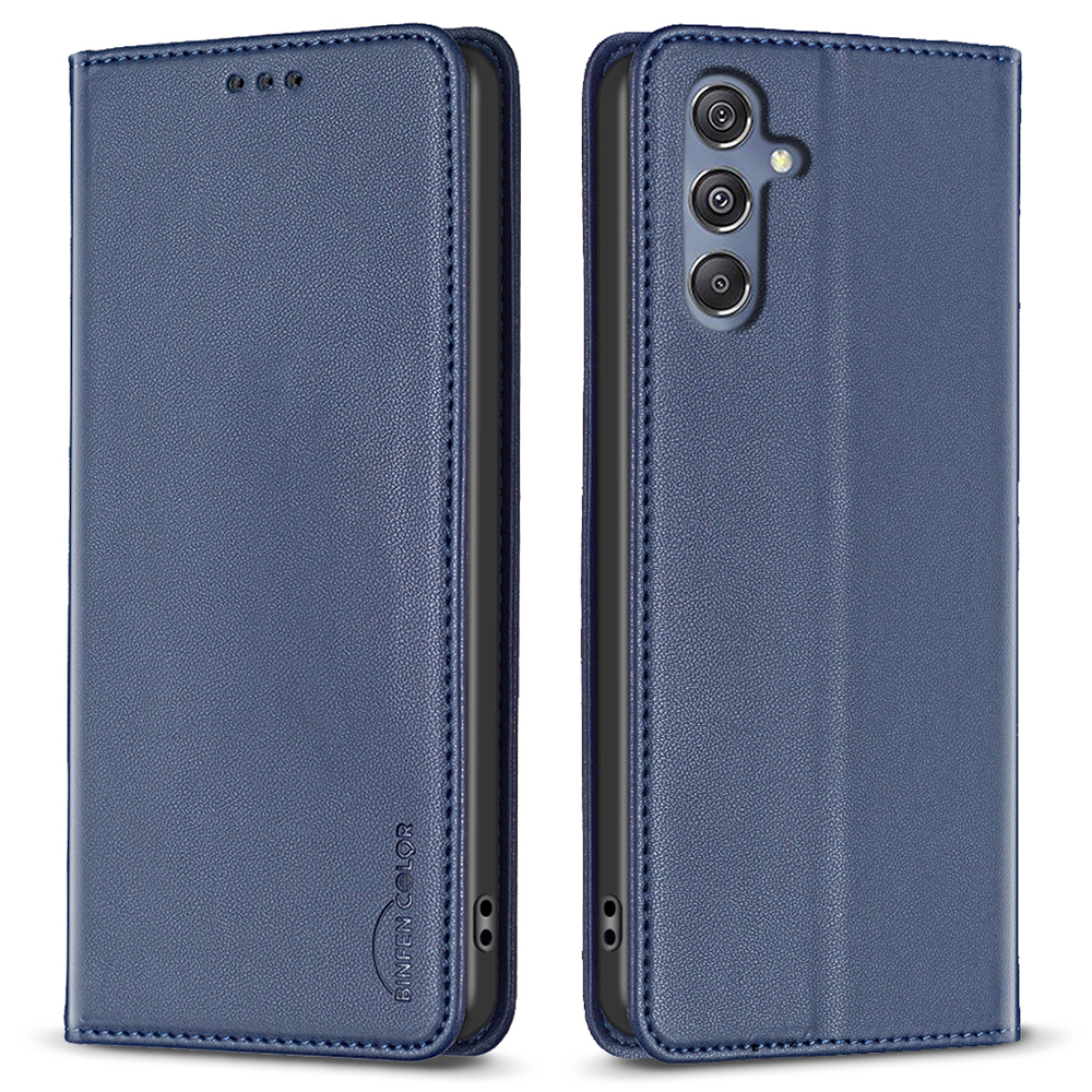 

Binfen Farbe BF18 Für Samsung Galaxy M34 5G Leder -handy -kartonhalter Faltbarer Standabdeckung - Blau, Samsung Galaxy F34 5G