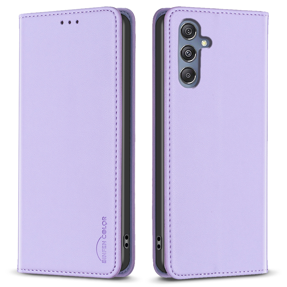 

Binfen Farbe BF18 Für Samsung Galaxy M34 5G Leder -handy -kartonhalter Faltbarer Standabdeckung - Lila, Samsung Galaxy F34 5G