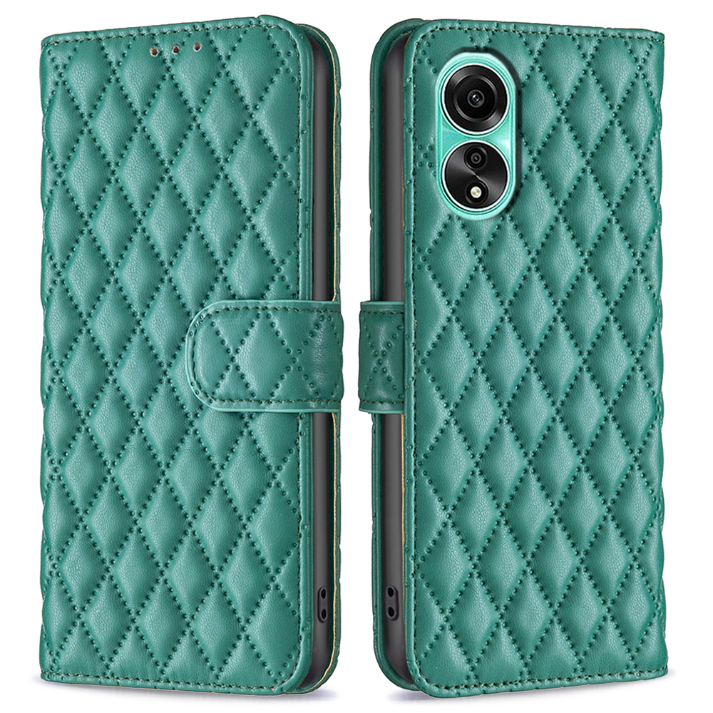 

Binfen Color BF Style-14 Für Oppo A78 4G Ledernetzmuster Gespürtes Koffer Wallet Stand Flip Telefonabdeckung - Grün, Oppo A78 4G