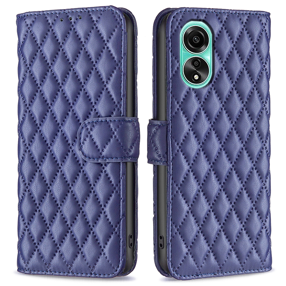 

Binfen Color BF Style-14 Für Oppo A78 4G Ledernetzmuster Gespürtes Koffer Wallet Stand Flip Telefonabdeckung - Blau, Oppo A78 4G