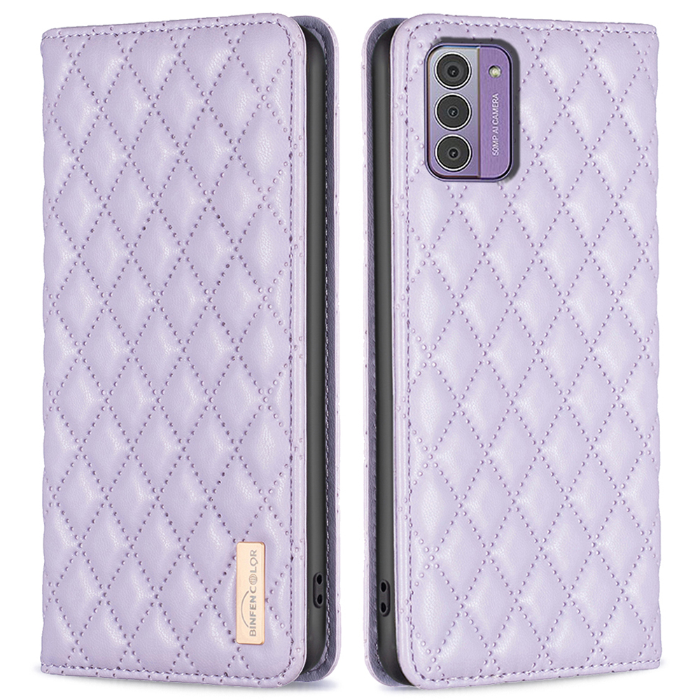

Binfen Color BF Style-16 Für Nokia G42 / G310 PU Lederstand Cover Anti-drogen-karten-slot-telefonhülle - Lila, Nokia G42