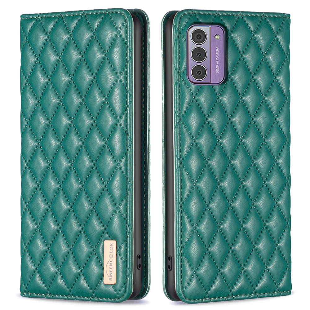 

Binfen Color BF Style-16 Für Nokia G42 / G310 PU Lederstand Cover Anti-drogen-karten-slot-telefonhülle - Grün, Nokia G42