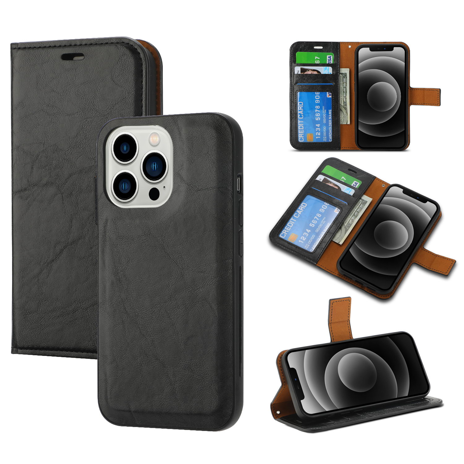 

Magnetische Absorptionsbrieftaschenhülle Für Iphone 15 Plus Abnehmbare 2-in-1-verrückte-pferdetextur-pu-telefonabdeckung - Schwarz, iPhone 15 Plus