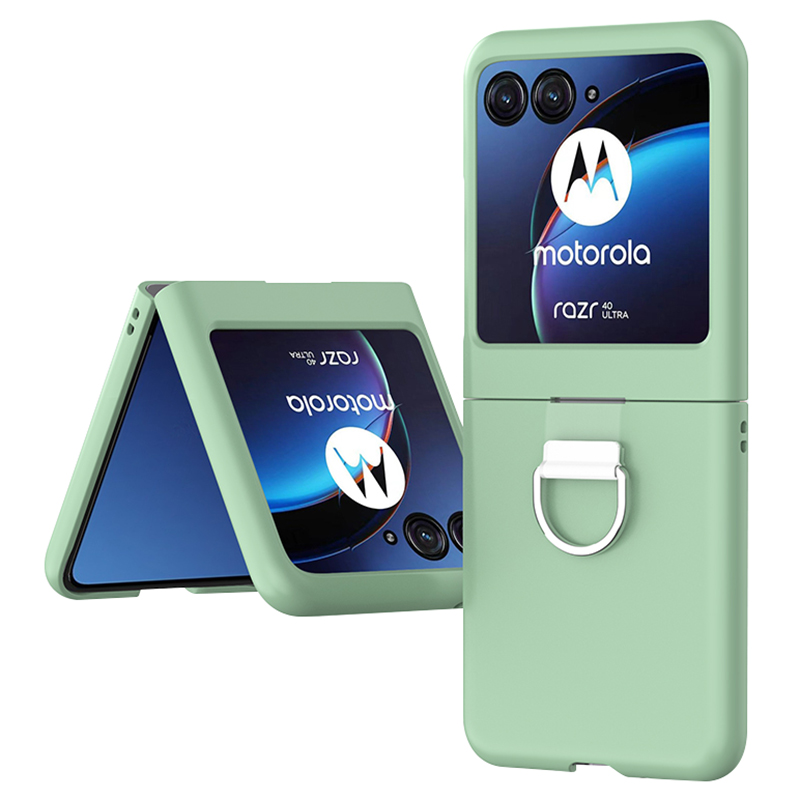 

Für Motorola Razr 40 Ultra 5G Skin-touch-telefonhülle Anti-kratzer-hard-pc-abdeckung Mit Metallringhalter - Hellgrün, Motorola Razr 40 Ultra 5G