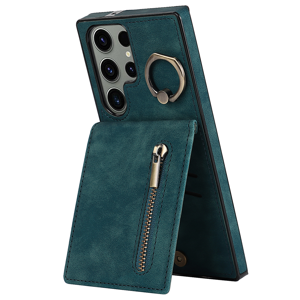 

Kickstand -telefonabdeckung Für Samsung Galaxy S23 Ultra RFID Blockierende PU+TPU -brieftaschenhülle - Blau, Galaxy S23 Ultra