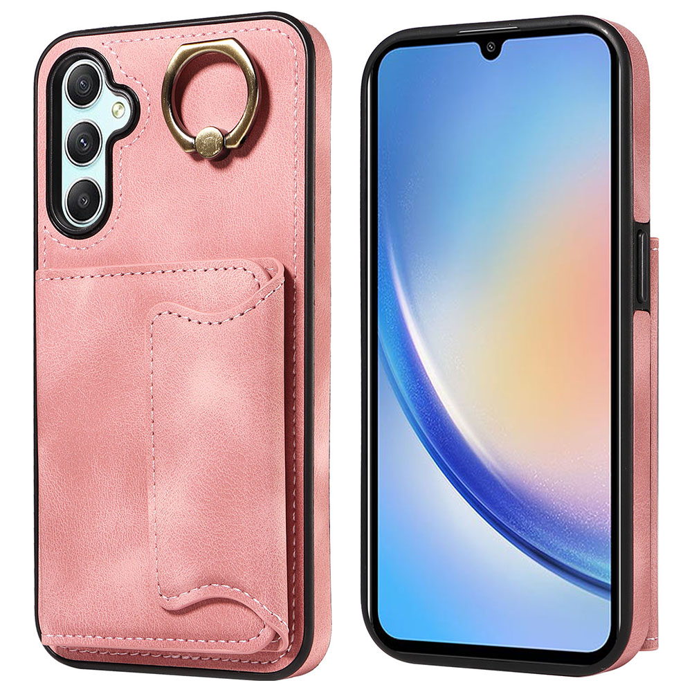 

001 Für Samsung Galaxy A34 5G PU Leder+tpu Anti-kratzer-abdeckung - Rosa, Galaxy A34 5G
