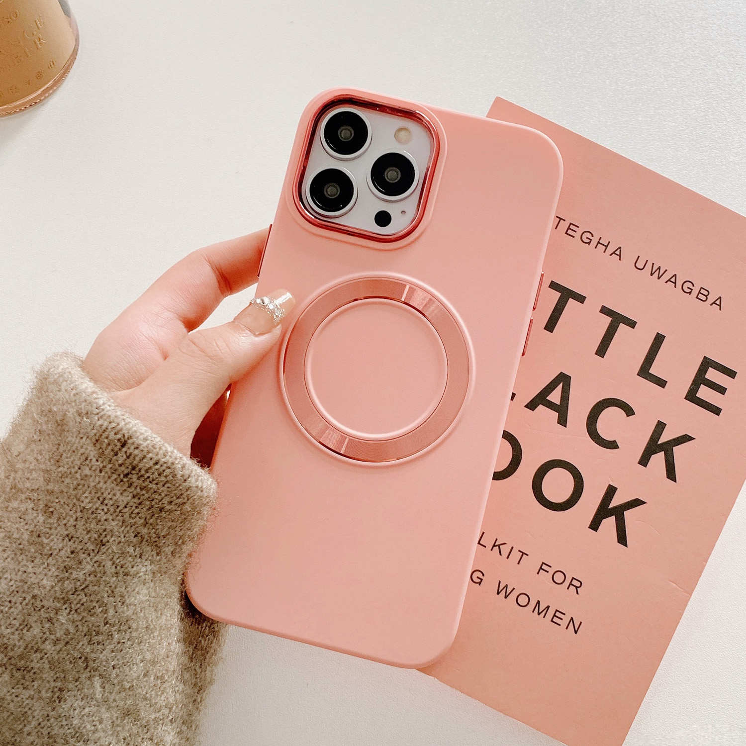 

Für Iphone 14 Pro Max TPU -telefonhülle Elektroplatte Kamera -rahmenmagnetabdeckung - Rosa, iPhone 14 Pro Max
