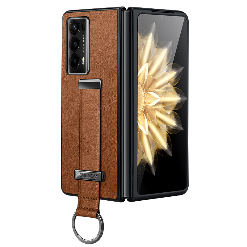 

Sulada Fashion -serie Für Ehrenmagie V2 5G PU Leder+pc Phone Hülle Verstellbares Armband Kickstand Cover - Braun, Honor Magic V2 5G
