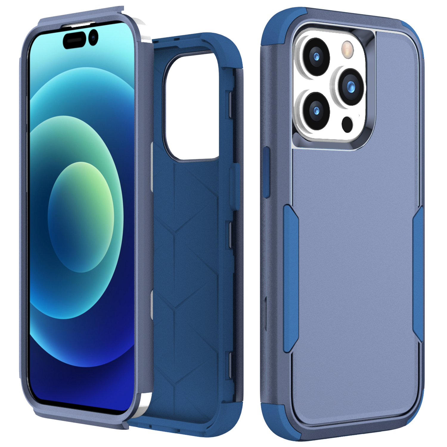 

Pusme-serie 3-in-1-telefonhülle Für Iphone 15 Pro Max TPU+PC Anti-drop-rückdecke - Saphir, iPhone 15 Pro Max