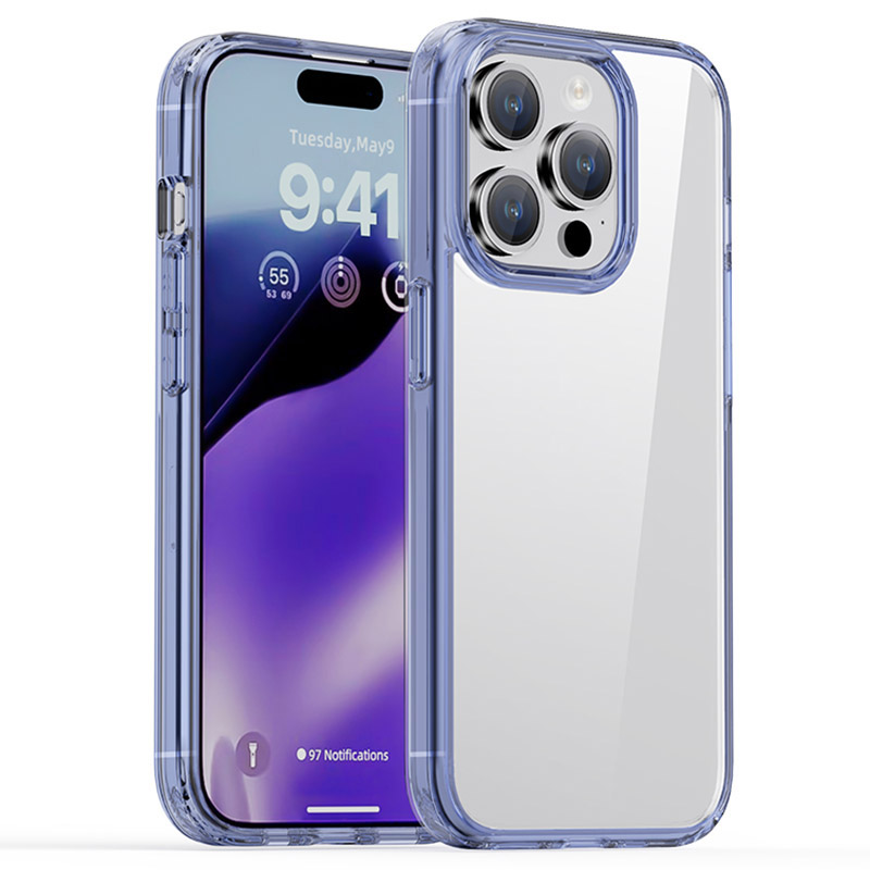 

Ipaky Drop-proof-hülle Für Iphone 15 Pro, TPU Frame PC Back Transparent Telefonabdeckung - Transparent Blau, iPhone 15 Pro