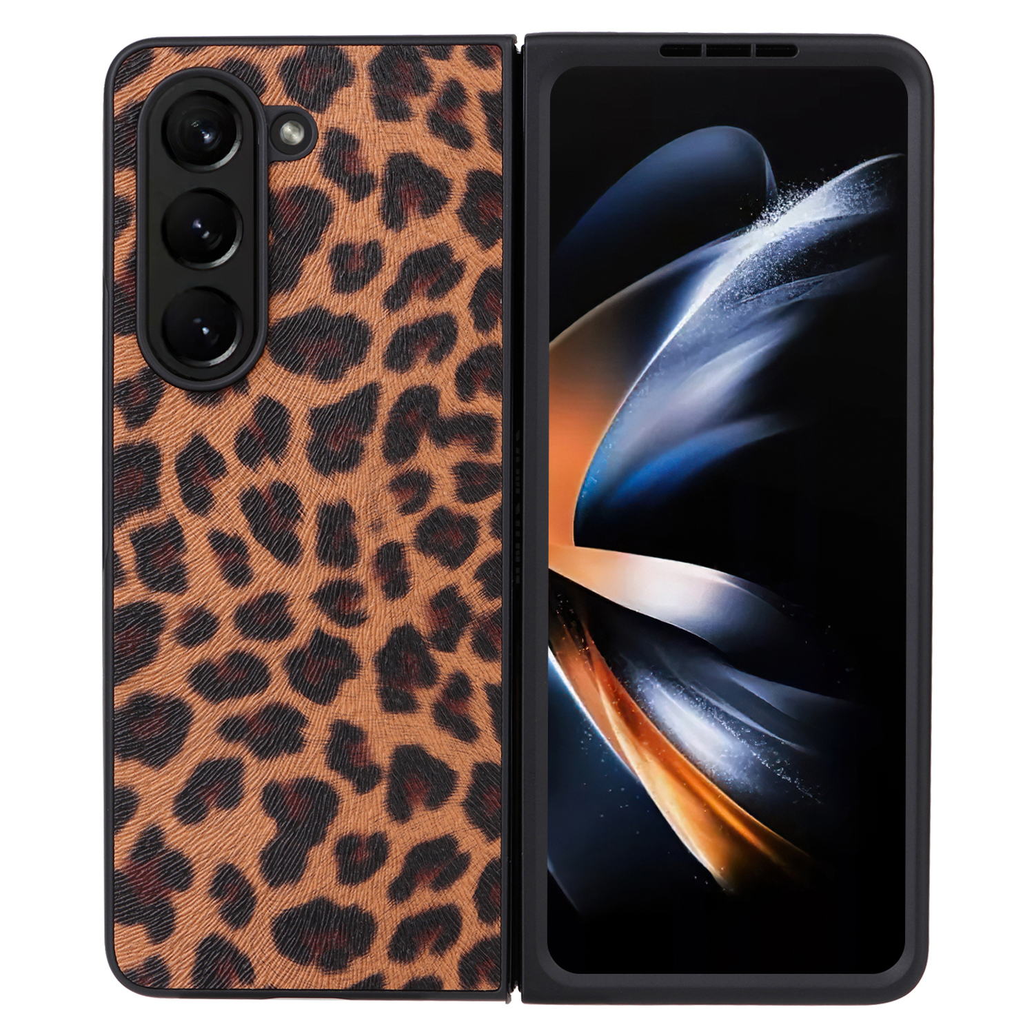 

Für Samsung Galaxy Z Fold5 5G Drop Proof PU -leder -pc -telefonhülle Mit Screenfilm - Leopard, Galaxy Z Fold5 5G