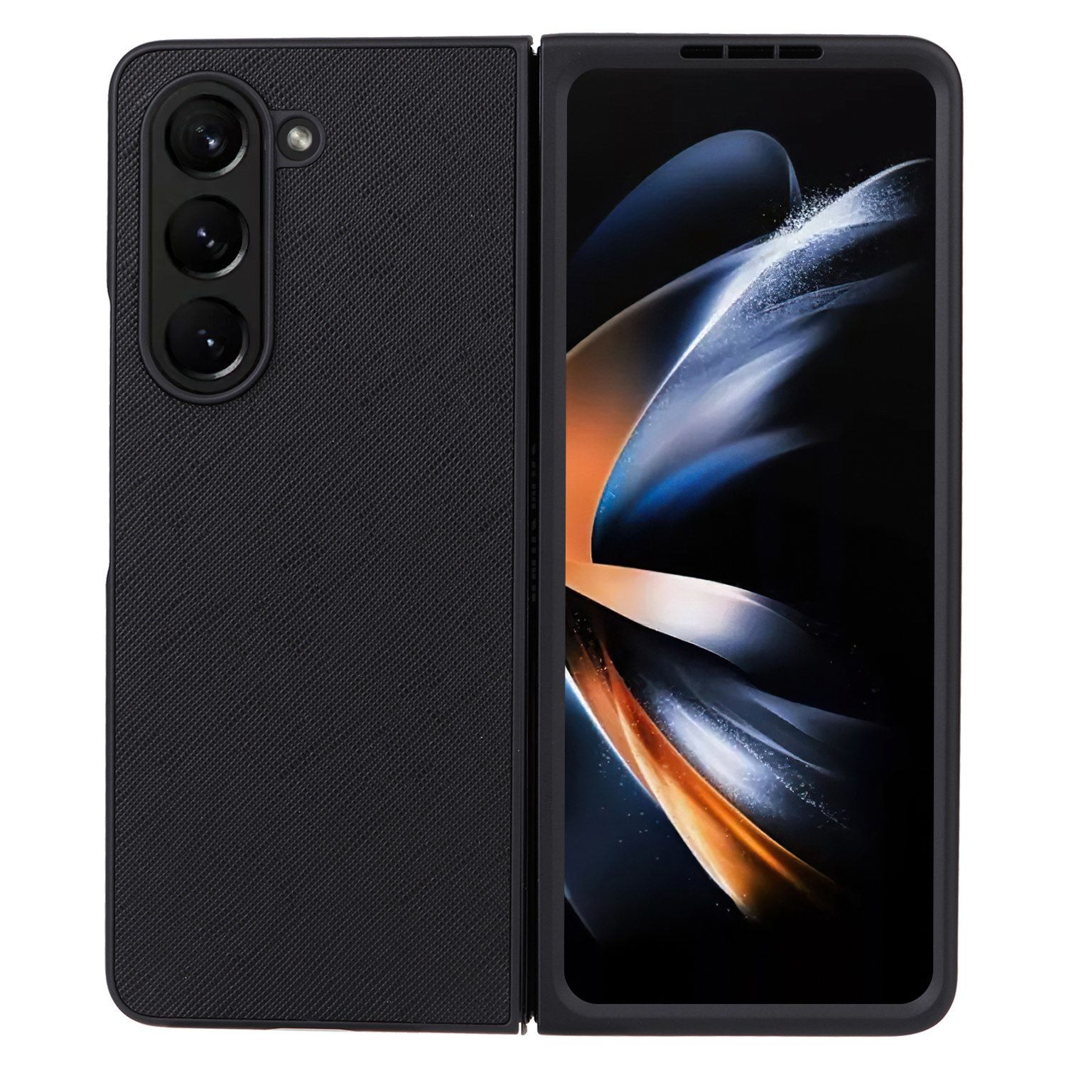 

Für Samsung Galaxy Z Fold5 5G Drop Proof PU -leder -pc -telefonhülle Mit Screenfilm - Cross Textur, Galaxy Z Fold5 5G