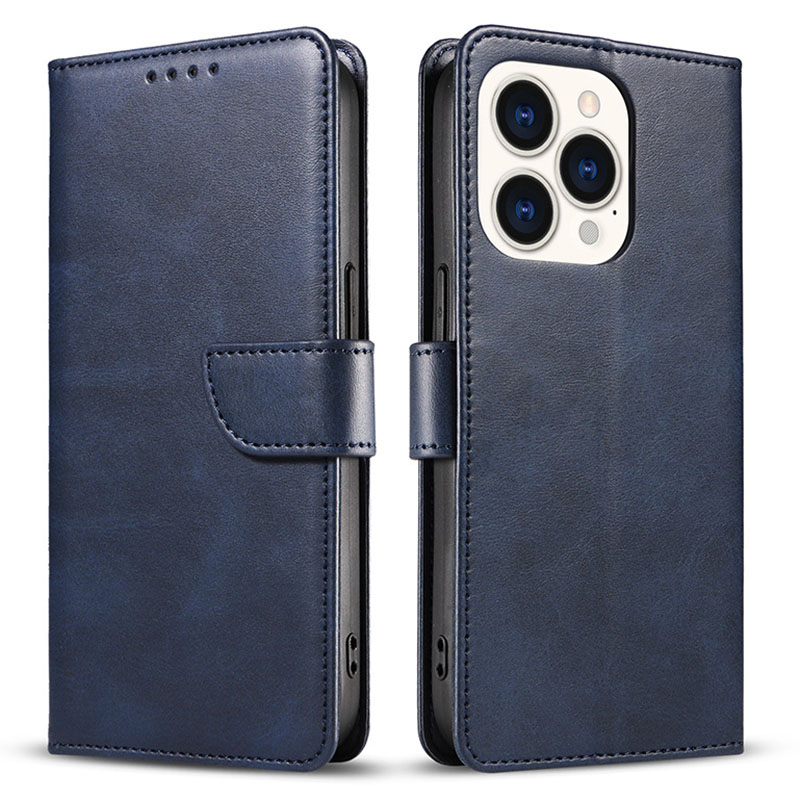 

Für Iphone 15 Pro Max Max Calf Texture Stand Shell Handy Hülle Brieftasche PU Leder+tpu -telefonabdeckung - Blau, iPhone 15 Pro Max