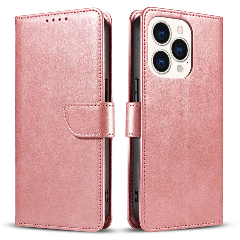 

Für Iphone 15 Pro Max Max Calf Texture Stand Shell Handy Hülle Brieftasche PU Leder+tpu -telefonabdeckung - Rosa, iPhone 15 Pro Max