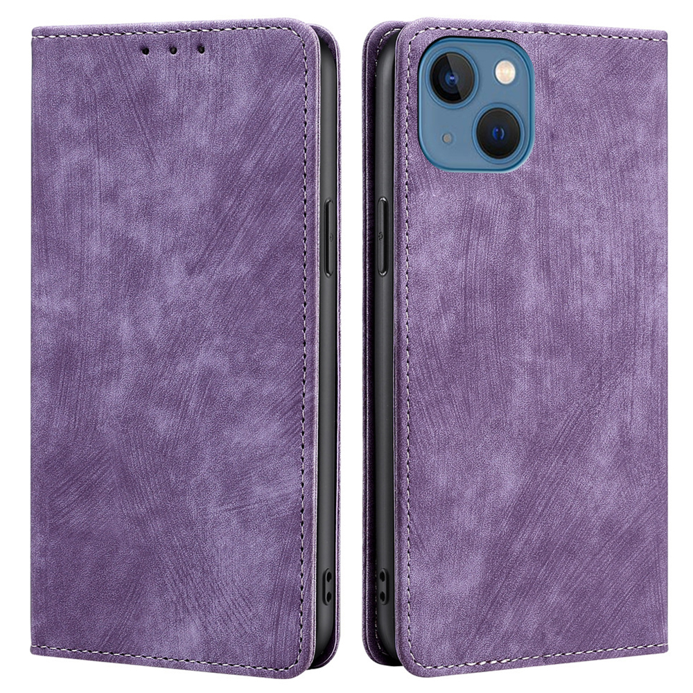 

Telefonhülle Für Iphone 15, PU Leder Drop Resistant RFID Blocking Wallet Stand Cover - Lila, iPhone 15