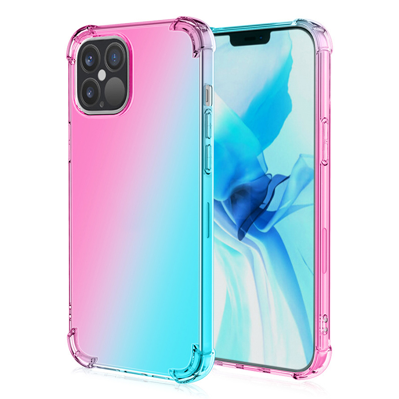 

Für Iphone 15 Pro Max-gradientenfarbe Tpu-telefonhülle Anti-drop-telefonabdeckung - Rosa / Grün, iPhone 15 Pro Max
