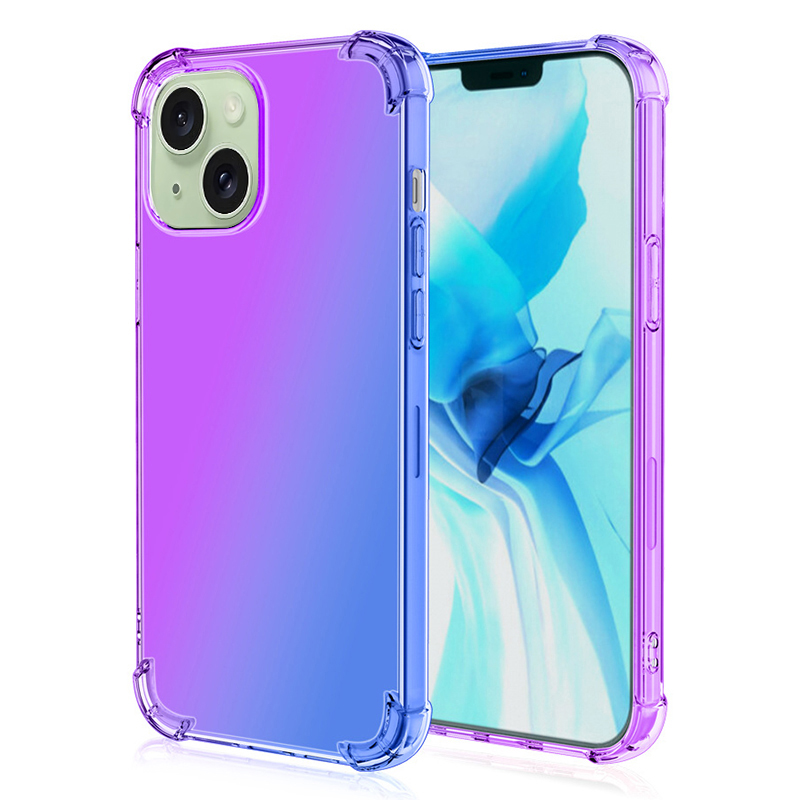 

Für Das Iphone 15 Plus Tpu-telefonkoffer-gradientenfarbe Four Corner Drop-proof-telefonabdeckung - Lila / Blau, iPhone 15 Plus